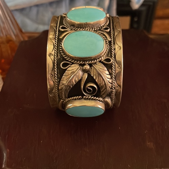 Turquoise Cuff SS Large/Heavy - Picture 2 of 3